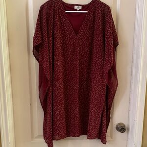 Entro Deep Red Patterned Tunic/Dress
